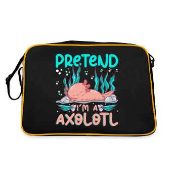 Imaginez que je suis un axolotl qui dort beaucoup - Sac Retro - noir/or - Dos