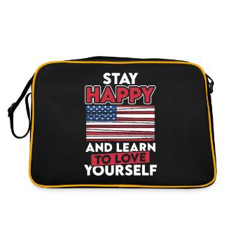 Drapeau Patriotique Amour de soi Patriot Vétéran - Sac Retro - noir/or - Dos
