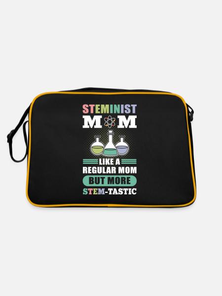 Steminist Mom Like A Regular Mom More Stem-Tastic - Retro Bag - black/gold - Back