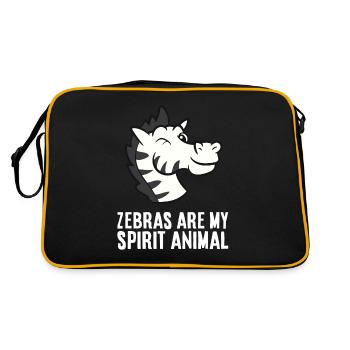 Zebras Are My Spirit Animal Love Zebras - Retro Bag - black/gold - Back