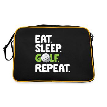 Eat Sleep Golf Repeat Funny Golf Player - Retro Bag - black/gold - Back
