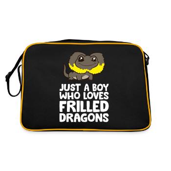 Just a Boy Who Loves Frilled Dragons Frilled - Retro Bag - black/gold - Back