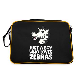 Just a Boy Who Loves Zebras - Retro Bag - black/gold - Back