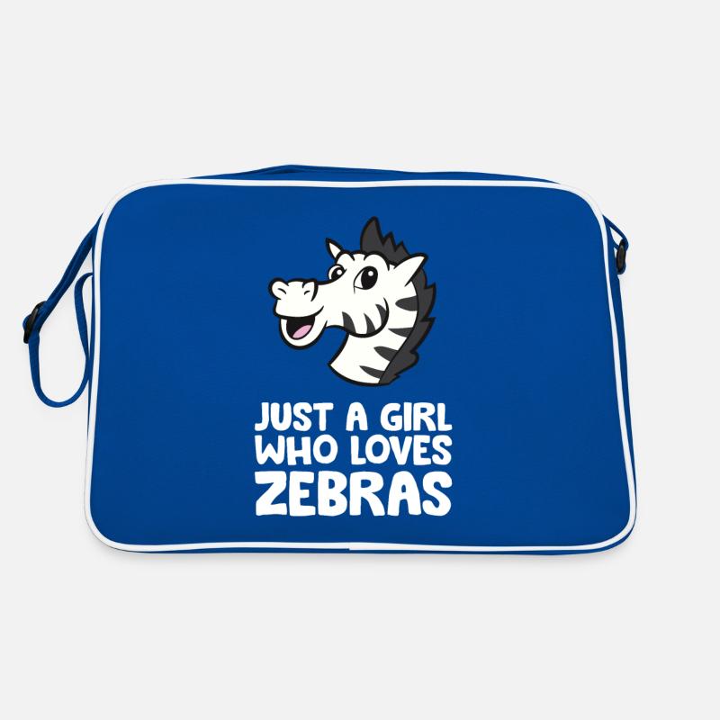 Nur ein Mädchen, das Zebras liebt Retro Tasche