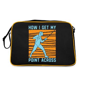 Fencing How I Get My Swordsman Duel Fighter Fencer - Retro Tasche - Schwarz/Gold - Hinten