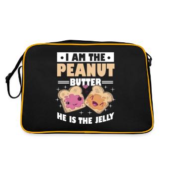 Erdnussbutter Gelee Verlobte Paare - Retro Tasche - Schwarz/Gold - Hinten