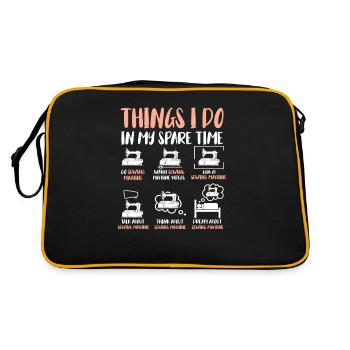 Je fais de la courtepointe d’égout pendant mon temps libre - Sac Retro - noir/or - Dos