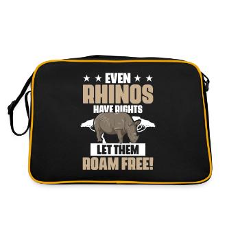 Les animaux sauvent les rhinocéros Fans de rhinocéros - Sac Retro - noir/or - Dos