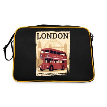 London - Retro Tasche - Schwarz/Gold - Hinten