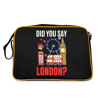 London - Retro Tasche - Schwarz/Gold - Hinten