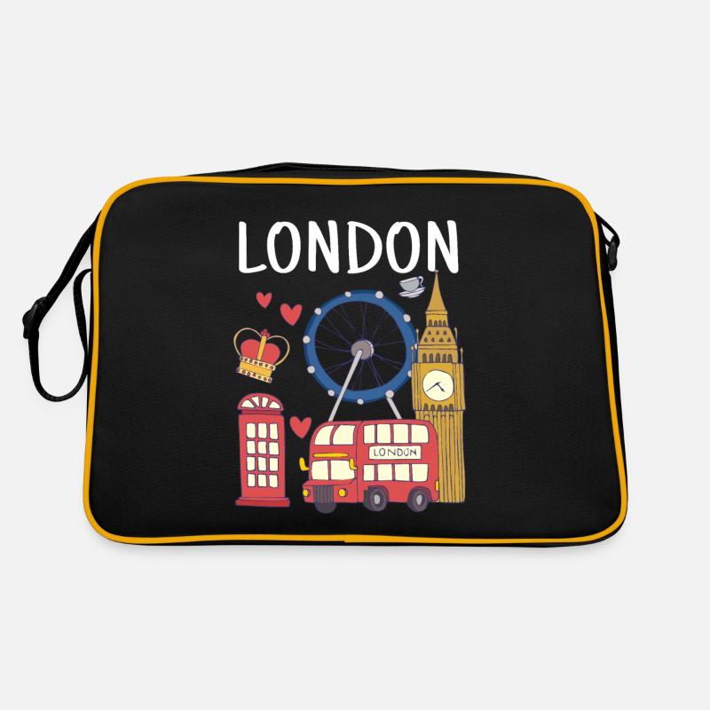 London - Retro Tasche - Schwarz/Gold