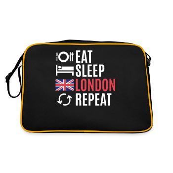 London - Retro Tasche - Schwarz/Gold - Hinten