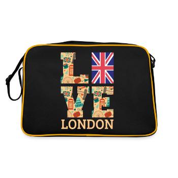 London - Retro Tasche - Schwarz/Gold - Hinten