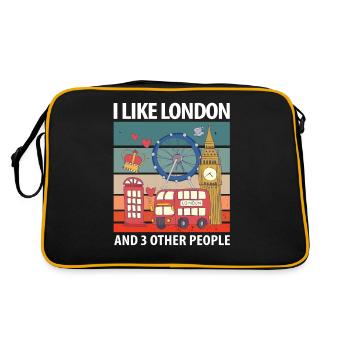 London - Retro Tasche - Schwarz/Gold - Hinten