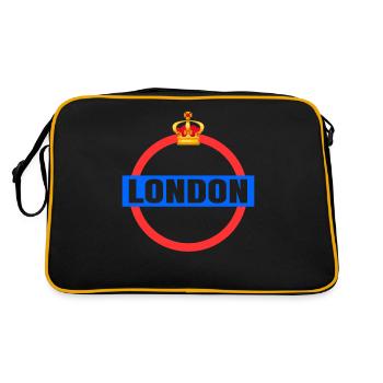 London - Retro Tasche - Schwarz/Gold - Hinten