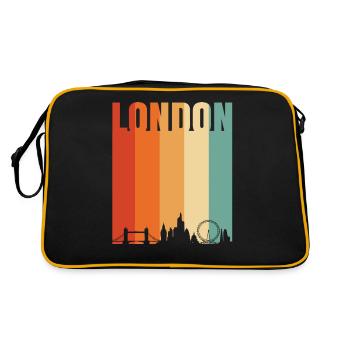 London - Retro Tasche - Schwarz/Gold - Hinten