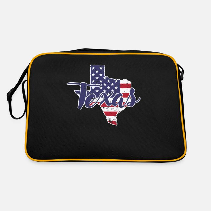 Texas in America Flag Outline Map State Retro Bag