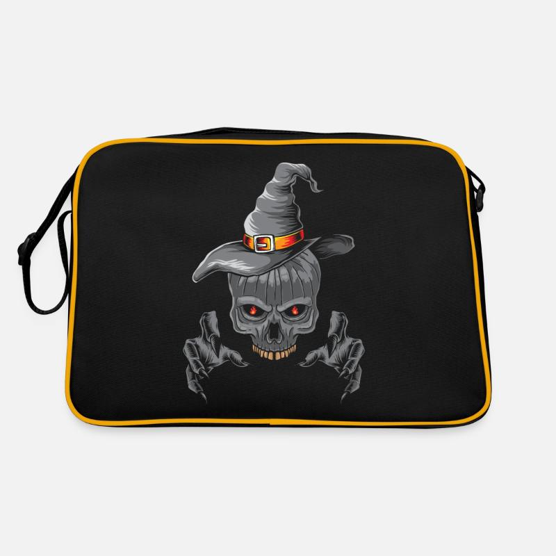 Squelette de sorcière à la citrouille d’Halloween Sac Retro