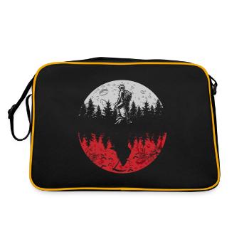 Halloween blutmond Sensenmann Geschenk - Retro Tasche - Schwarz/Gold - Hinten