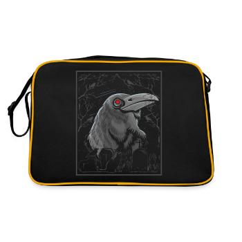 Black Raven Red Eyes Halloween - Retro Bag - black/gold - Back