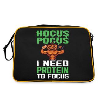 Hocus Pocus I Need Fokus Gym Halloween - Retro Tasche - Schwarz/Gold - Hinten