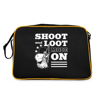 Bogenschiessen Bogenschütze Bogen Langbogen Archer - Retro Tasche - Schwarz/Gold - Hinten