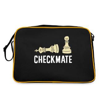 Schachspiel Lustig Schachspieler Schachmatt - Retro Tasche - Schwarz/Gold - Hinten