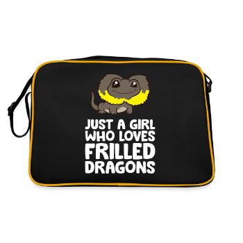 Just a Girl Who Loves Frilled Dragons Frilled - Retro Bag - black/gold - Back