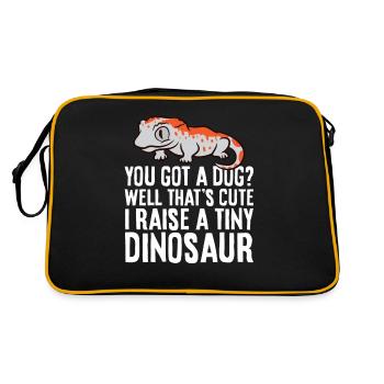 Gargoyle Gecko Pet You Got A Dog? I Raise A Tiny - Retro Bag - black/gold - Back