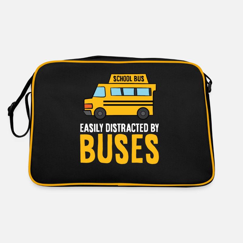 School Bus Easily Distracted By Buses Retro Bag