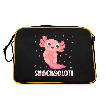 Axolotl Salamandre mignonne Kawaii Snaxolotl Beaucoup - Sac Retro - noir/or - Dos