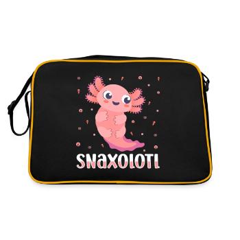 Axolotl Salamandre mignonne Kawaii Snaxolotl - Sac Retro - noir/or - Dos