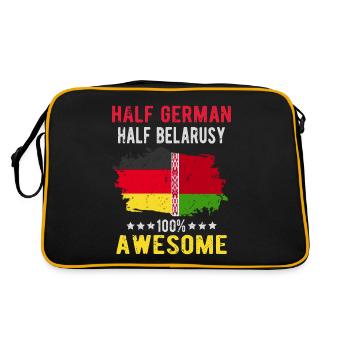 Half German Half Belarusian - Retro Bag - black/gold - Back