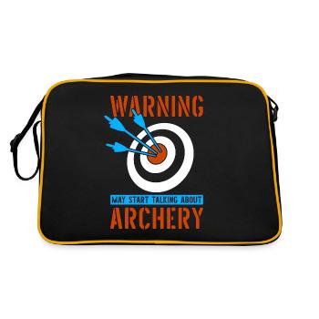 Archery Warning May Start Crossbow Shooting Archer - Retro Bag - black/gold - Back
