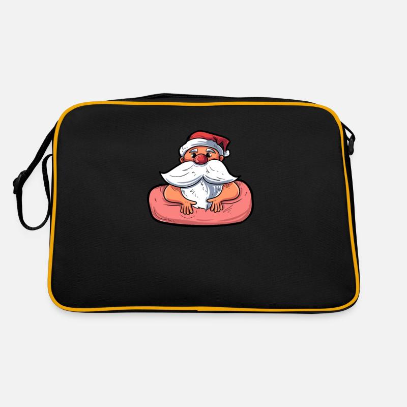 Mele Kalikimaka Aloha Weihnachtsmann - Retro Tasche - Schwarz/Gold