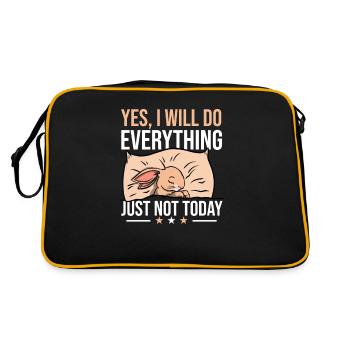 Tiredness Rabbit Lazy Sleep Bored Ka - Retro Bag - black/gold - Back