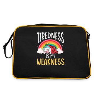Is my weakness Tired Unicorn - Retro Bag - black/gold - Back