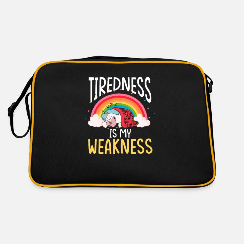 Ist meine Schwäche Müde Einhorn Retro Tasche