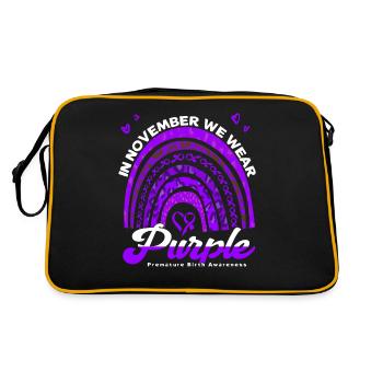 Arc violet conscient de la naissance prématurée - Sac Retro - noir/or - Dos