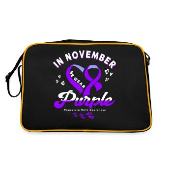 Arc violet conscient de la naissance prématurée - Sac Retro - noir/or - Dos