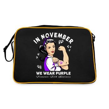 Arc violet conscient de la naissance prématurée - Sac Retro - noir/or - Dos