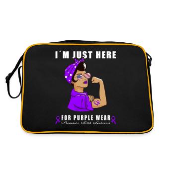 Arc violet conscient de la naissance prématurée - Sac Retro - noir/or - Dos
