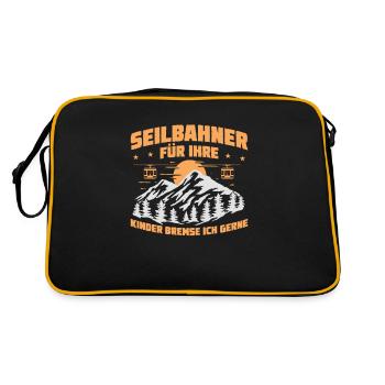 Für Ihre Kinder Bremse Ich Gerne Seilbahn Bergbahn - Retro Tasche - Schwarz/Gold - Hinten