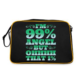 I'm 99% Angel But Ohhhh That 1% - Retro Tasche - Schwarz/Gold - Hinten