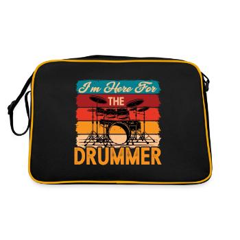 I'm Here For The Drummer 7 - Retro Tasche - Schwarz/Gold - Hinten