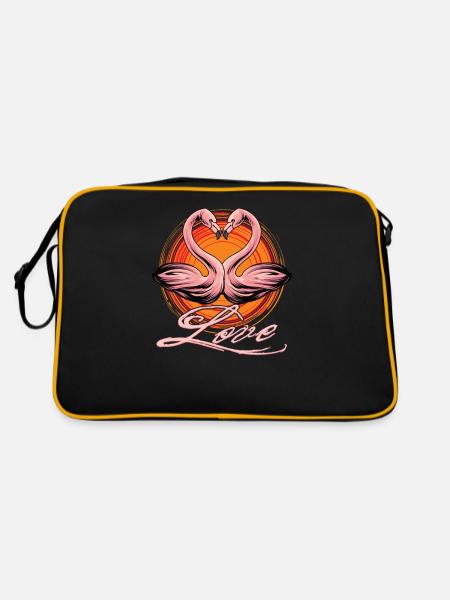 Les flamants roses adorent une bonne Saint-Valentin - Sac Retro - noir/or - Dos