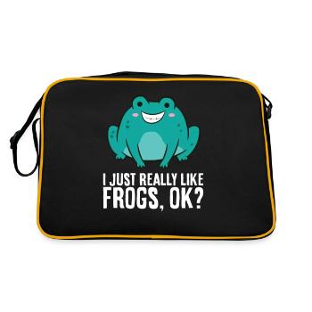 Frog Lover I Just Really Like Frogs - Retro Bag - black/gold - Back