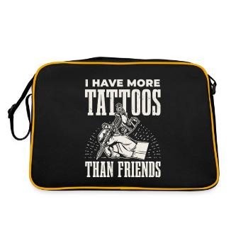 J’ai plus de tatouages que d’amis - Sac Retro - noir/or - Dos