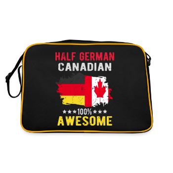 Halb Deutsch Halb Kanadier - Retro Tasche - Schwarz/Gold - Hinten