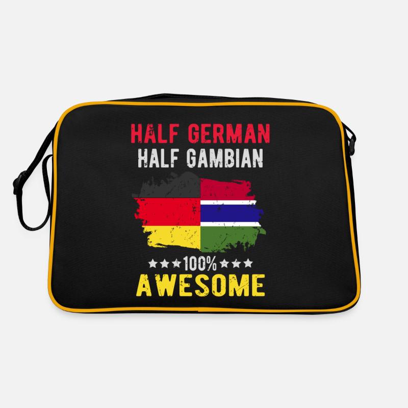 Halb Deutsch Halb Gambier - Retro Tasche - Schwarz/Gold